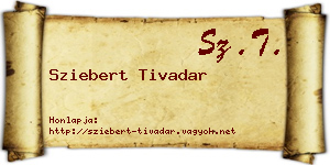 Sziebert Tivadar névjegykártya