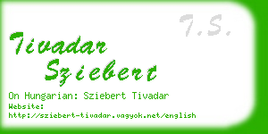 tivadar sziebert business card